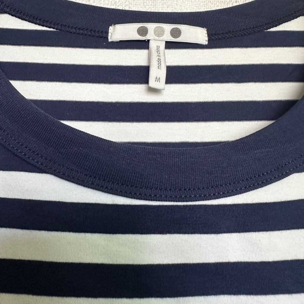 Three Dots Kay Stripe Cotton Tank Dress | Navy Stripe - Picture 5 of 10